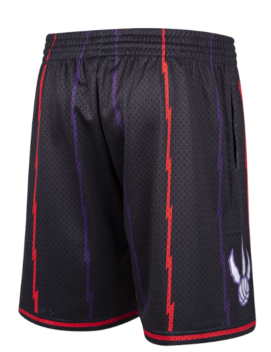 Toronto Raptors Mitchell & Ness Black Hardwood Classic Reload Swingman Shorts for Men product image 2, provided for visual