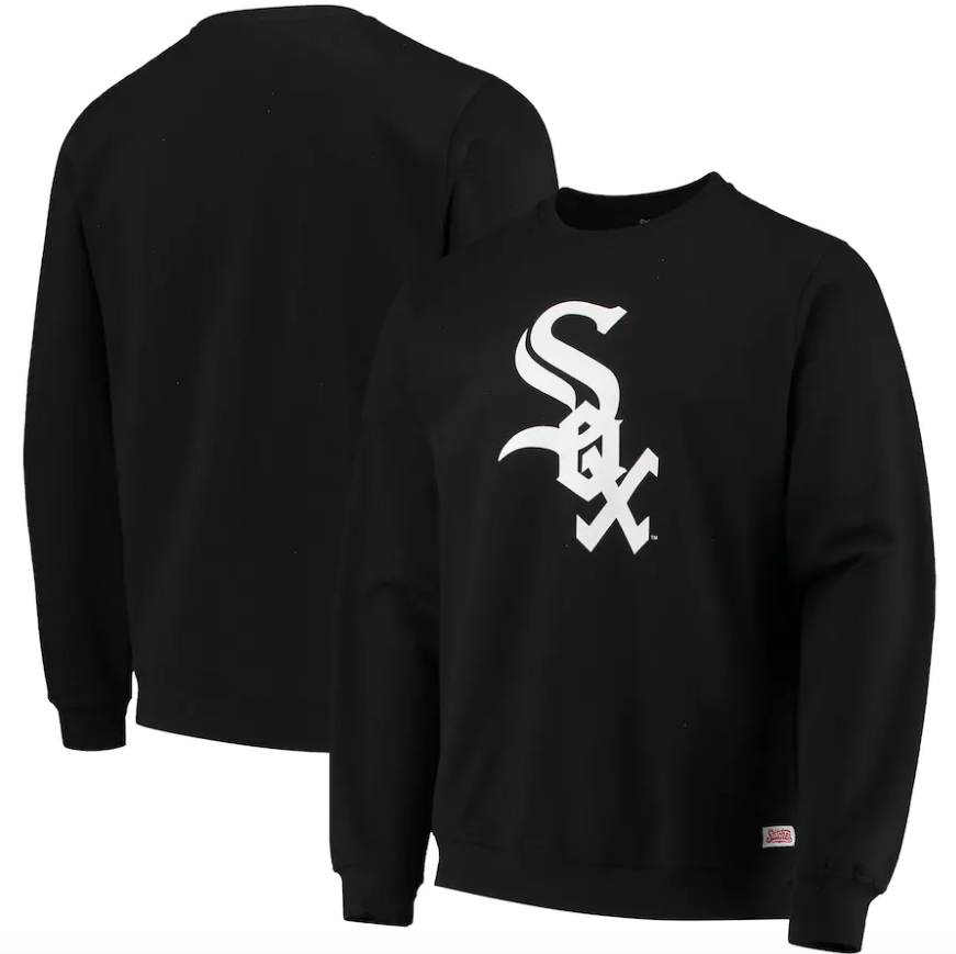 Chicago White Sox Stitches Logo Sweatshirt – Black product image 1, provided for visual reference and product detail review