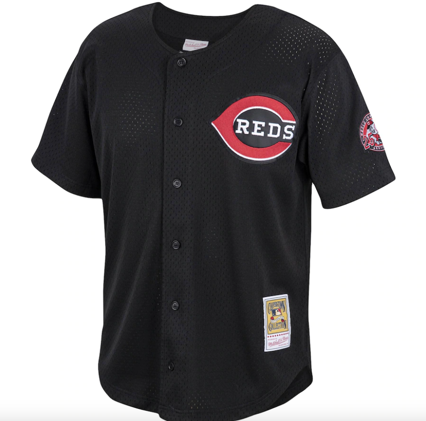 Men’s Cincinnati Reds Ken Griffey Jr. Mitchell & Ness Black Cooperstown Collection Batting Practice Jersey product image 2,