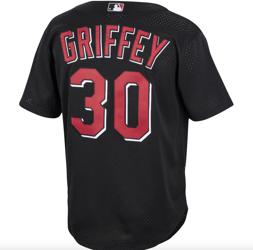 Men’s Cincinnati Reds Ken Griffey Jr. Mitchell & Ness Black Cooperstown Collection Batting Practice Jersey product image 3,