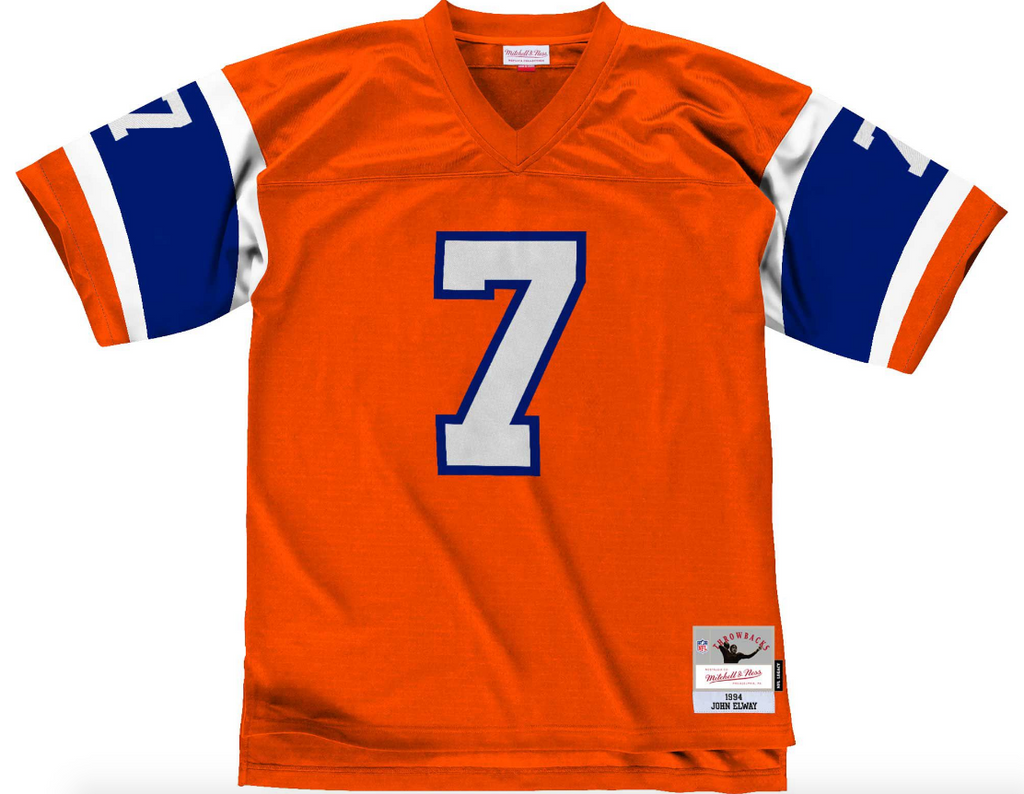 Mens Denver Broncos John Elway Mitchell & Ness Orange 1994 Retired Player Vintage Replica Jersey product image 2, provided