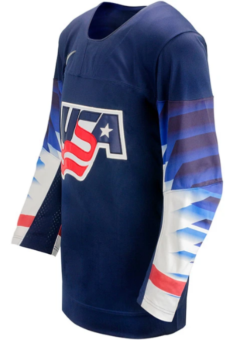 Youth USA Hockey® Nike Away Navy Replica Jersey product image 2, provided for visual reference and product detail review