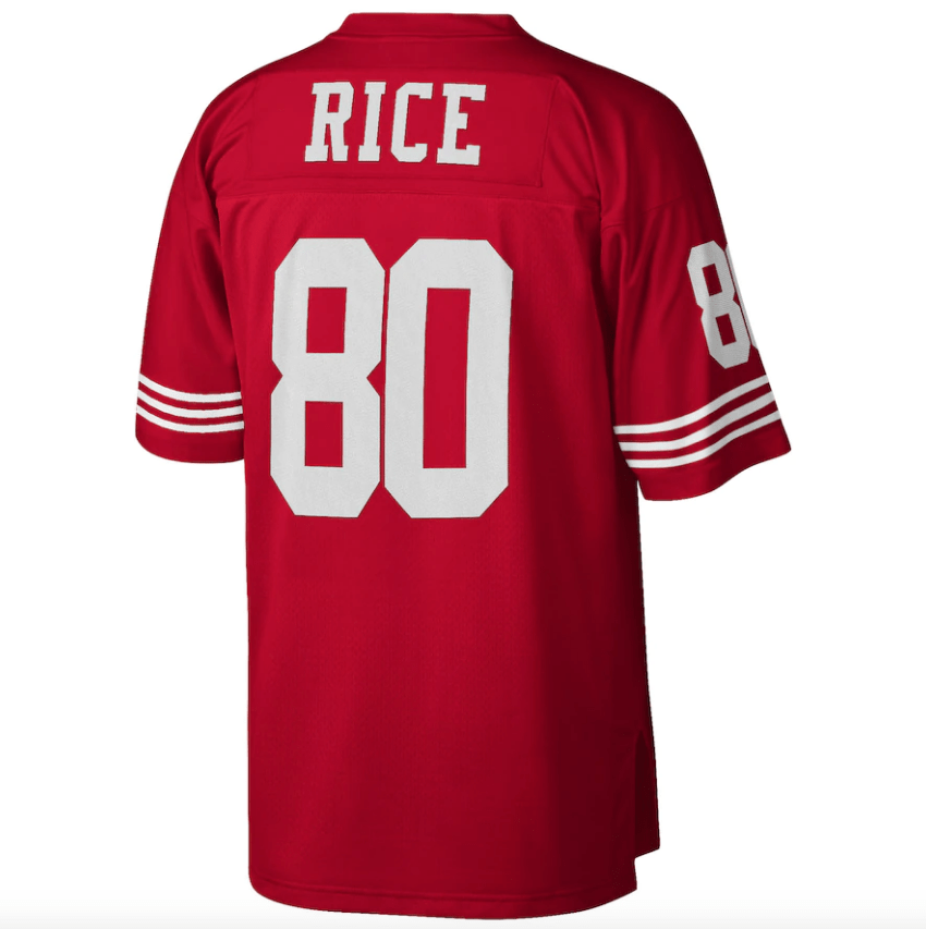 Mitchell & Ness Jerry Rice Scarlet San Francisco 49ers Retired Player Legacy Replica Jersey for Men product image 3,