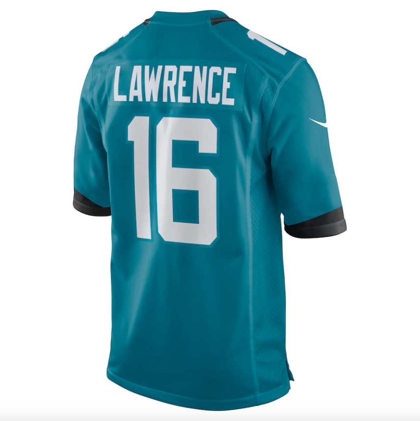 Nike Trevor Lawrence Teal Jacksonville Jaguars Game Jersey for Men product image 3, provided for visual reference and