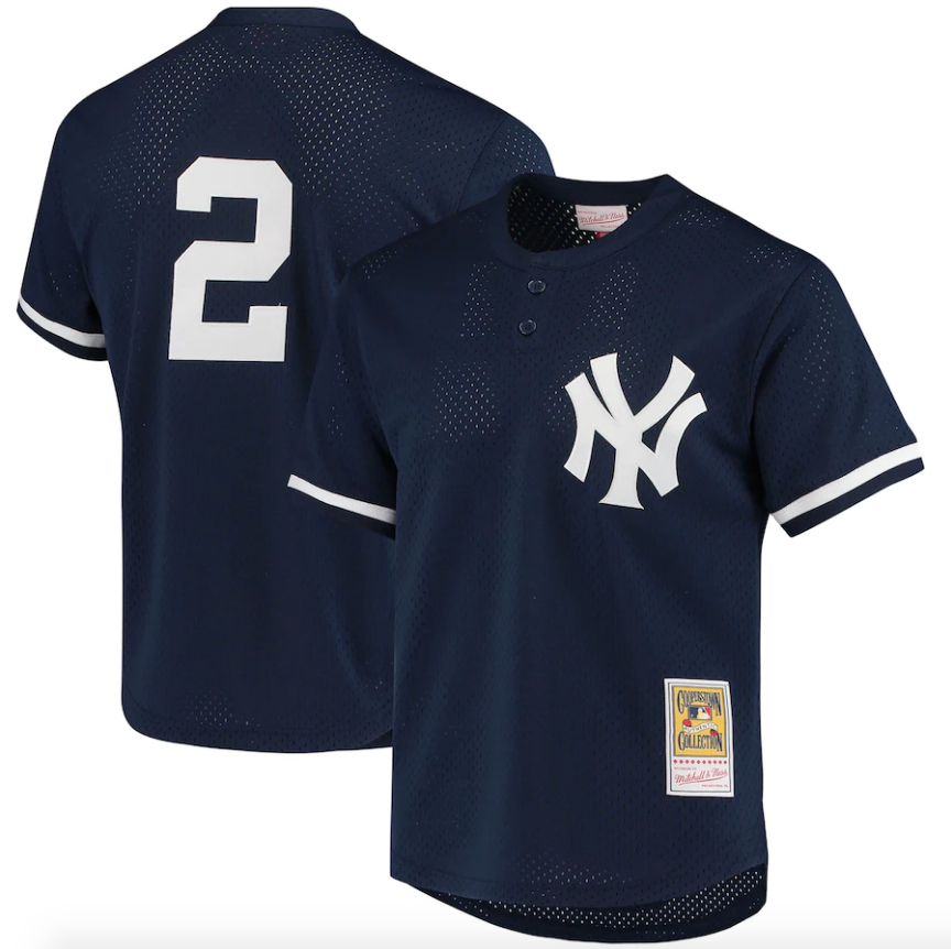 New York Yankees Derek Jeter Mitchell & Ness Navy Cooperstown Collection 1995 Batting Practice Jersey for Men product image