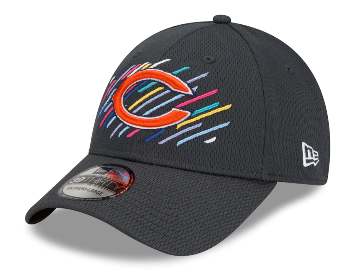 Chicago Bears New Era Crucial Catch 2021 NFL Sideline C Logo Graphite 39THIRTY Flex Hat for Men product image 3, provided