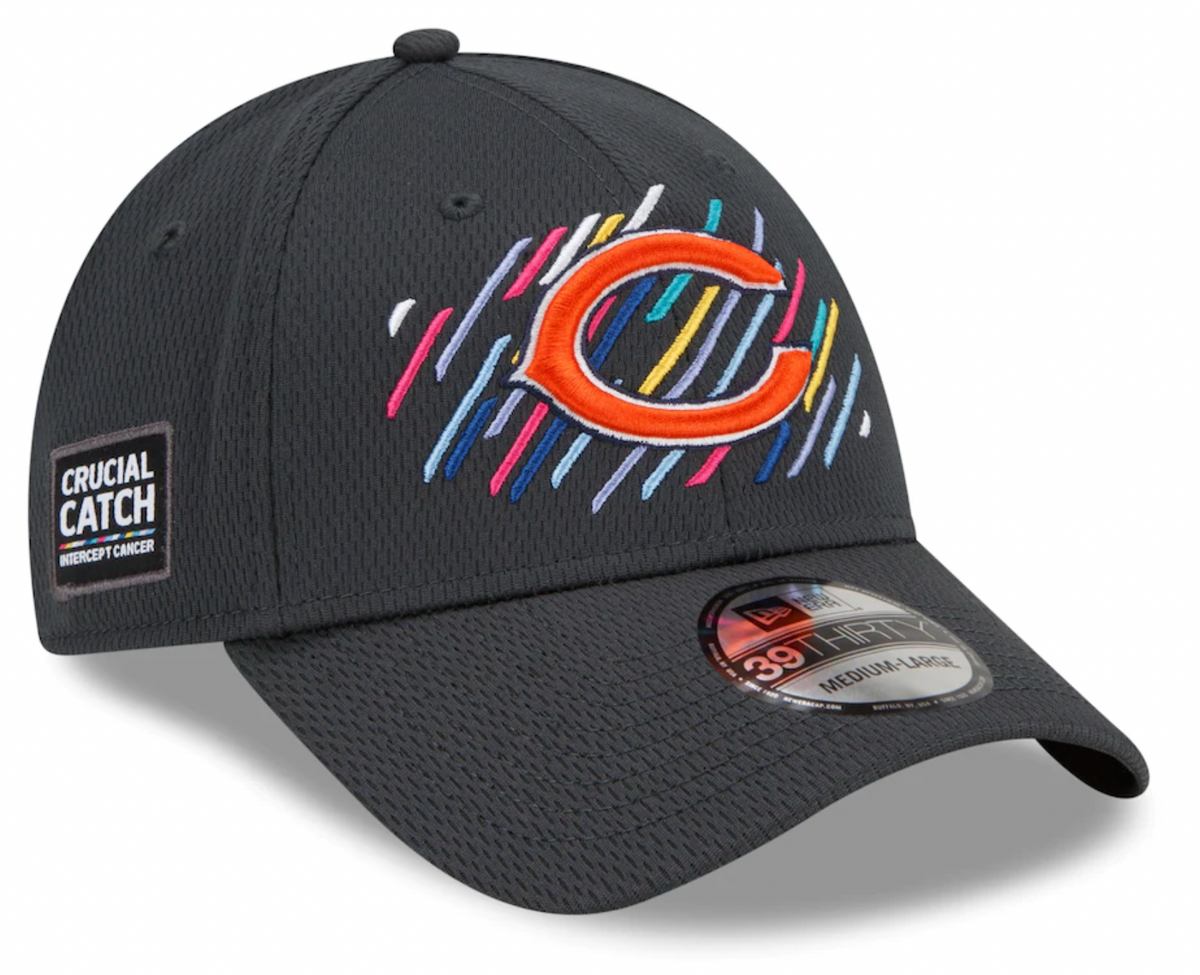 Chicago Bears New Era Crucial Catch 2021 NFL Sideline C Logo Graphite 39THIRTY Flex Hat for Men product image 1, provided