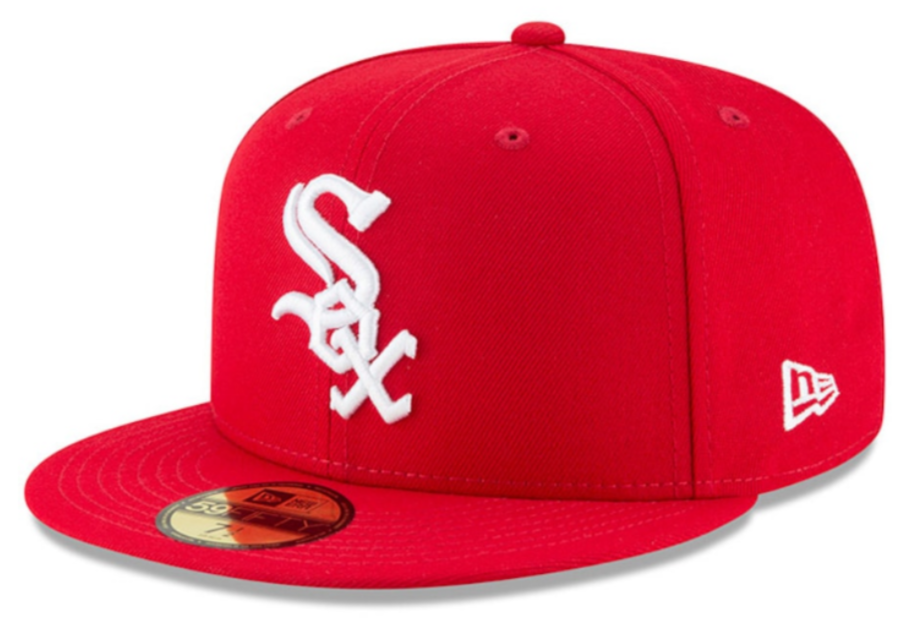 Chicago White Sox New Era MLB Basic Scarlet 59FIFTY Fitted Hat for Men product image 1, provided for visual reference and