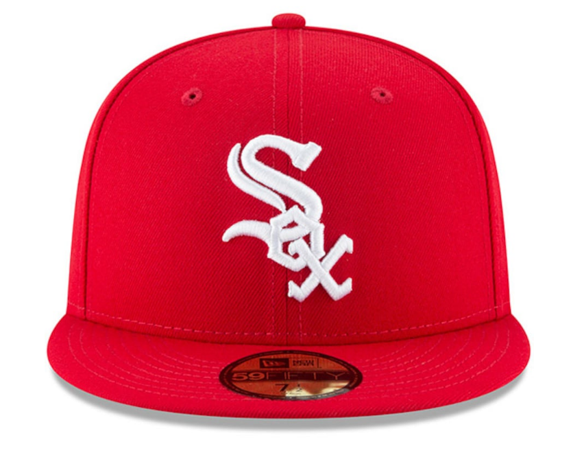 Chicago White Sox New Era MLB Basic Scarlet 59FIFTY Fitted Hat for Men product image 2, provided for visual reference and