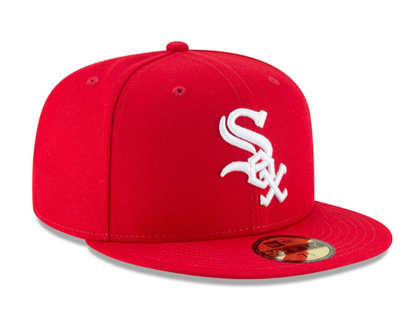 Chicago White Sox New Era MLB Basic Scarlet 59FIFTY Fitted Hat for Men product image 3, provided for visual reference and