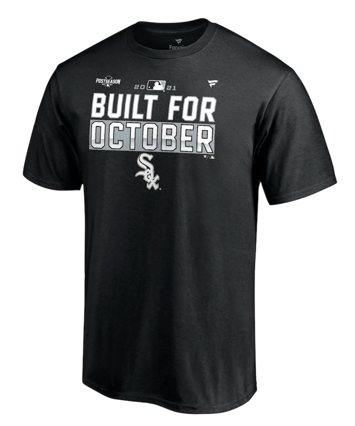 Chicago White Sox Fanatics Branded Black 2021 Postseason Locker Room T-Shirt for Men product image 1, provided for visual
