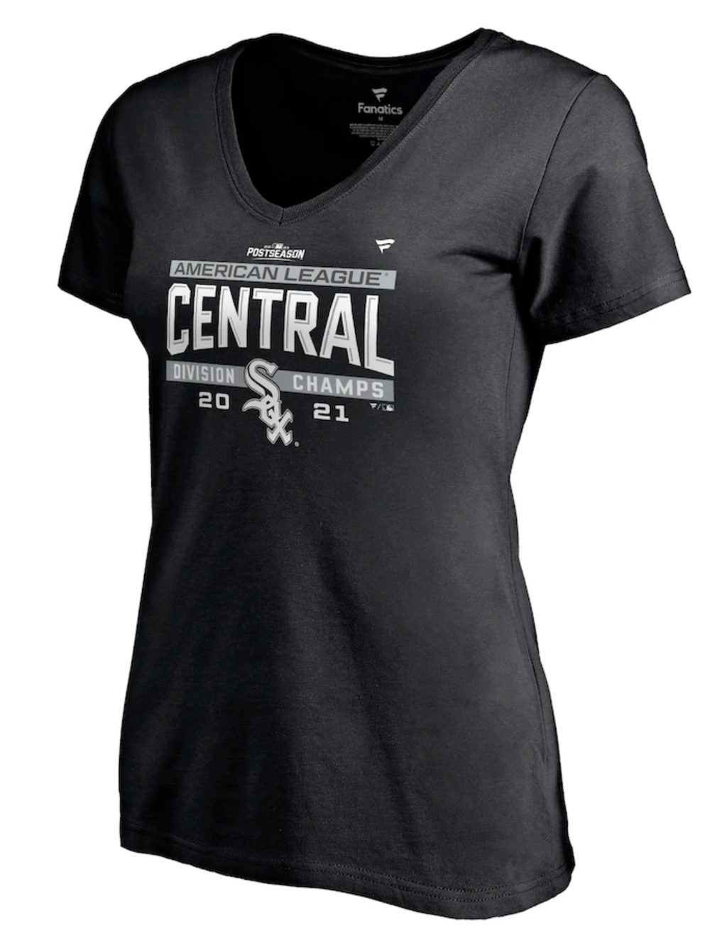 Chicago White Sox Fanatics Branded Black 2021 AL Central Division Champions Locker Room V-Neck T-Shirt for Women product