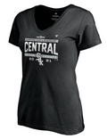 Chicago White Sox Fanatics Branded Black 2021 AL Central Division Champions Locker Room V-Neck T-Shirt for Women product