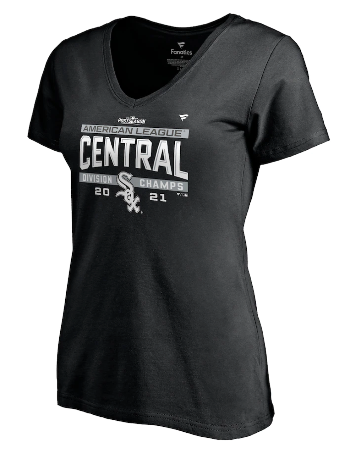Chicago White Sox Fanatics Branded Black 2021 AL Central Division Champions Locker Room V-Neck T-Shirt for Women product