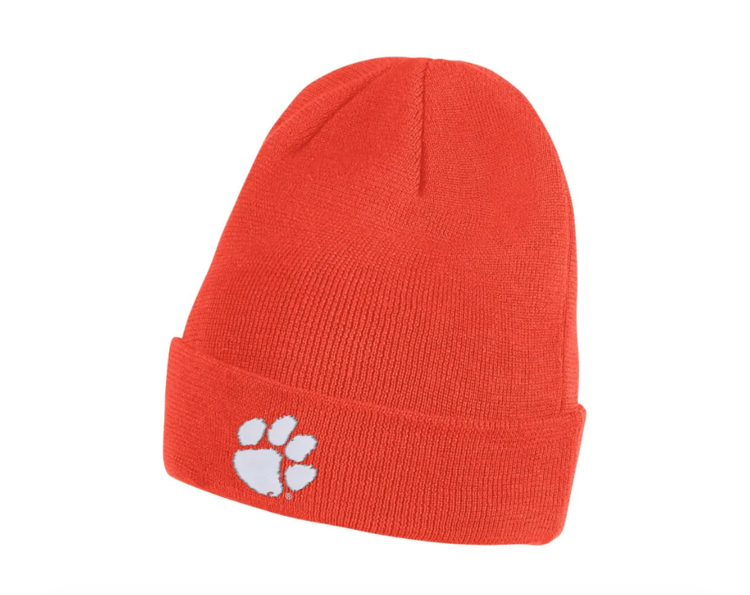 Nike Clemson Tigers Nike Orange Sideline Cuffed Beanie Knit product image 2, provided for visual reference and product
