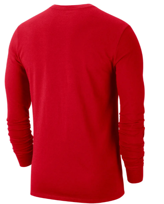 Ohio State Buckeyes Red Nike NCAA Men Lockup Long Sleeve T-Shirt product image 2, provided for visual reference and product