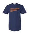 Chicago Bears "I'm Allergic To Green Bay" Navy T-Shirt product image 1, provided for visual reference and product detail