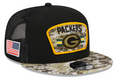 Green Bay Packers New Era Black/Camo 2021 NFL Salute To Service Trucker 9FIFTY Snapback Adjustable Hat for Men product image