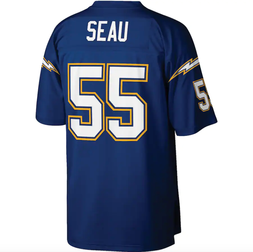 Junior Seau San Diego Chargers Mitchell & Ness Retired Player Legacy Replica Jersey - Navy product image 3, provided for