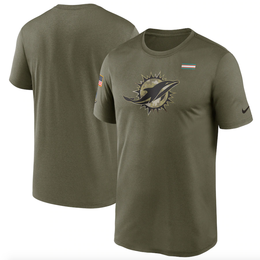 Miami Dolphins Nike Olive 2021 Salute To Service Legend Performance T-Shirt for Men product image 1, provided for visual