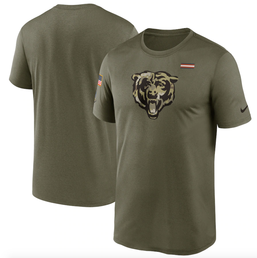 Chicago Bears Nike Olive Salute To Service Legend Performance T-Shirt for Men product image 1, provided for visual reference