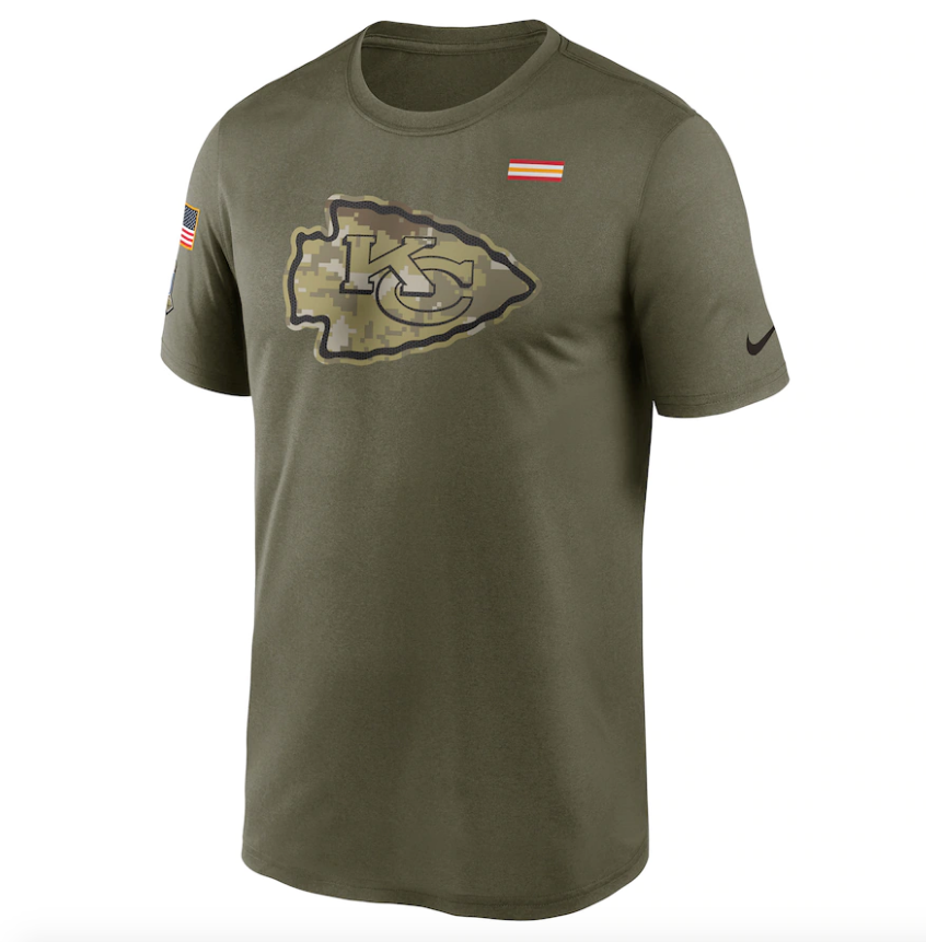 Kansas City Chiefs Nike Olive 2021 Salute To Service Legend Performance T-Shirt for Men product image 2, provided for visual