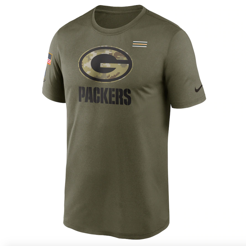 Green Bay Packers Nike Olive 2021 Salute To Service Legend Performance T-Shirt for Men product image 2, provided for visual