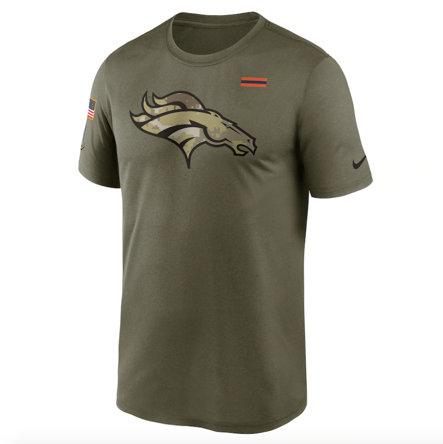 Denver Broncos Nike Olive 2021 Salute To Service Legend Performance T-Shirt for Men product image 2, provided for visual