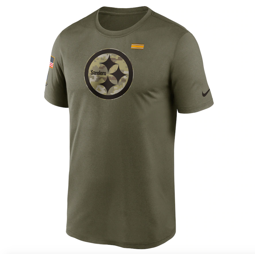 Pittsburgh Steelers Nike Olive 2021 Salute To Service Legend Performance T-Shirt for Men product image 2, provided for