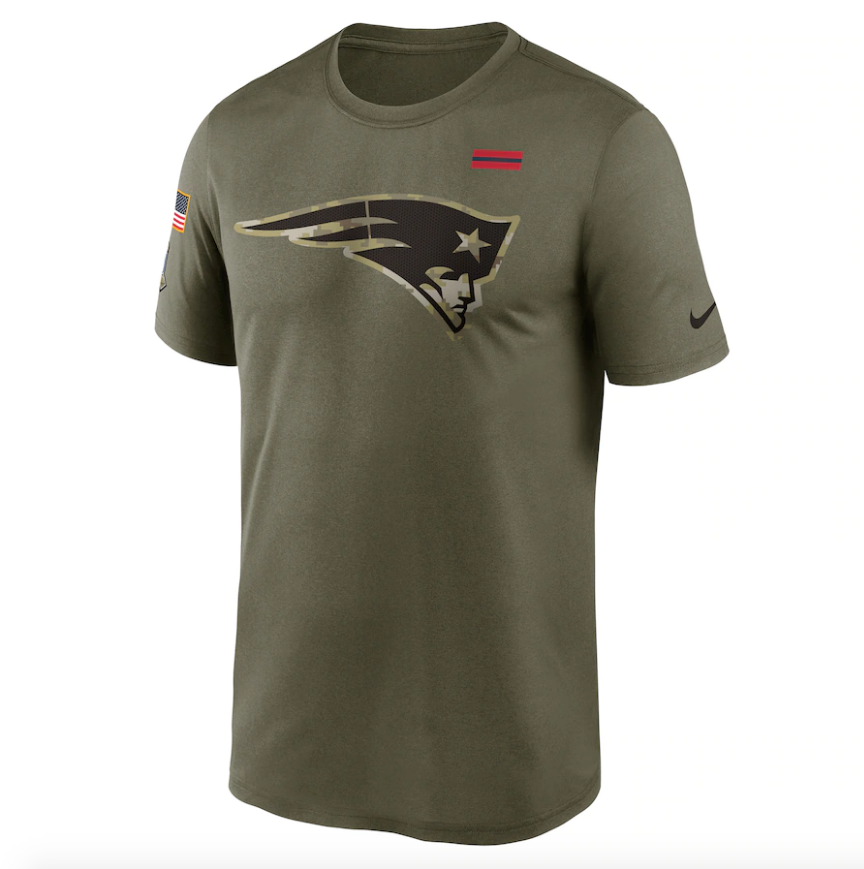 New England Patriots Nike Olive 2021 Salute To Service Legend Performance T-Shirt for Men product image 2, provided for