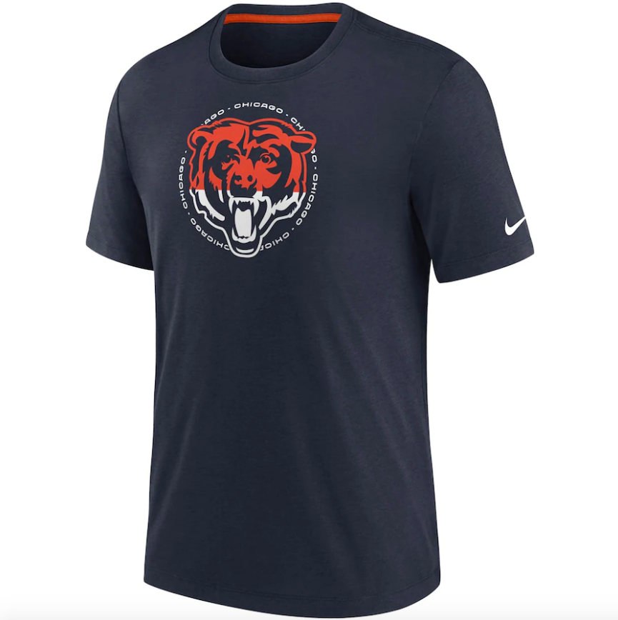 Chicago Bears Nike Navy Historic Tri-Blend T-Shirt for Men product image 2, provided for visual reference and product detail
