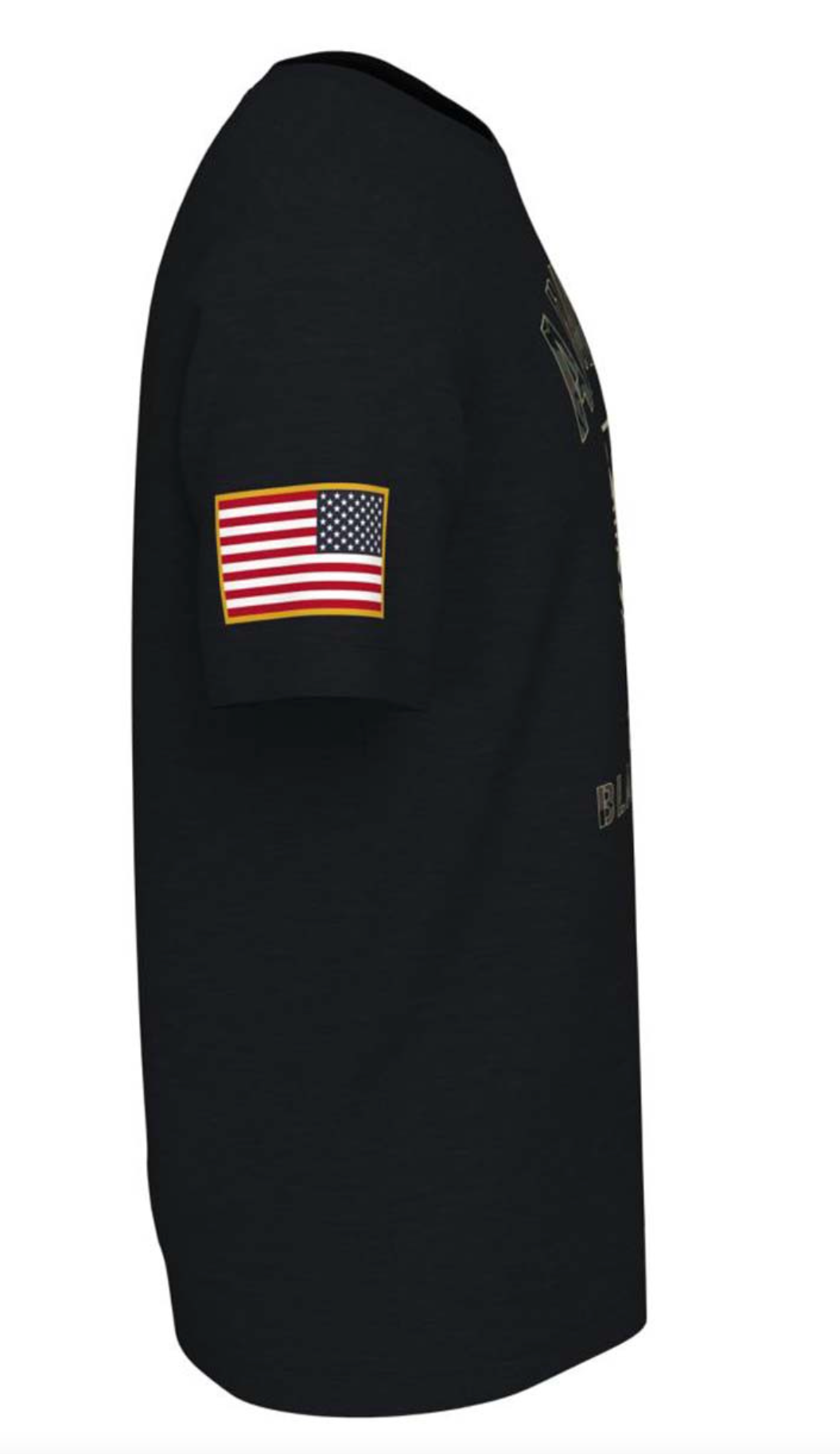 Oregon Ducks 2021 Veterans Day Nike Sideline Black T-Shirt product image 3, provided for visual reference and product detail