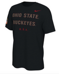 Ohio State Buckeyes Veterans Day Nike Sideline Black T-Shirt product image 1, provided for visual reference and product