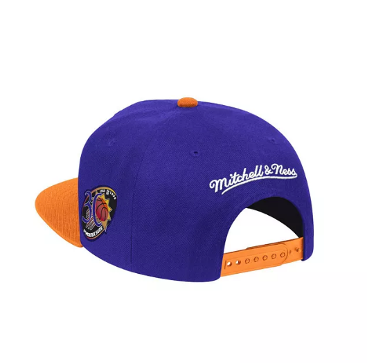 Phoenix Suns Mitchell & Ness Purple/Orange NBA Patches 2 Tone Snapback Adjustable Hat for Men product image 2, provided for