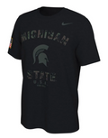 Michigan State Spartans Veterans Day Nike Sideline Black T-Shirt product image 1, provided for visual reference and product