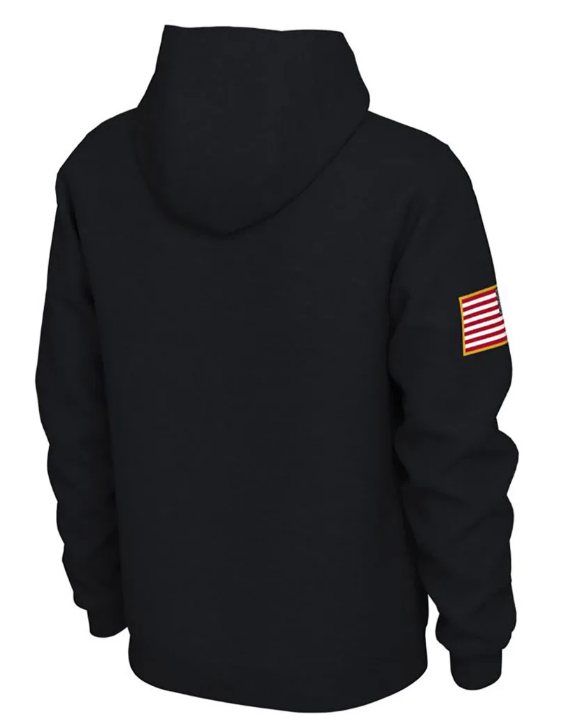 Nike Alabama Crimson Tide Mens Black Camo Veterans Day Long Sleeve Hoodie product image 2, provided for visual reference and