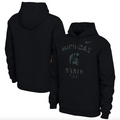 Nike Michigan State Spartans Mens Black Camo Veterans Day Long Sleeve Hoodie product image 1, provided for visual reference