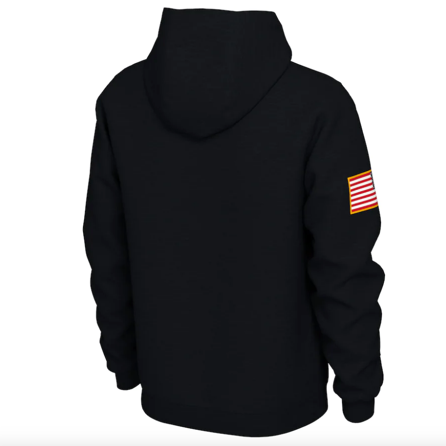 Nike Michigan State Spartans Mens Black Camo Veterans Day Long Sleeve Hoodie product image 3, provided for visual reference