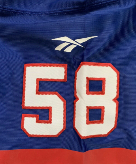 New York Giants Carl Banks Royal Blue Premier Replica Jersey for Men product image 2, provided for visual reference and