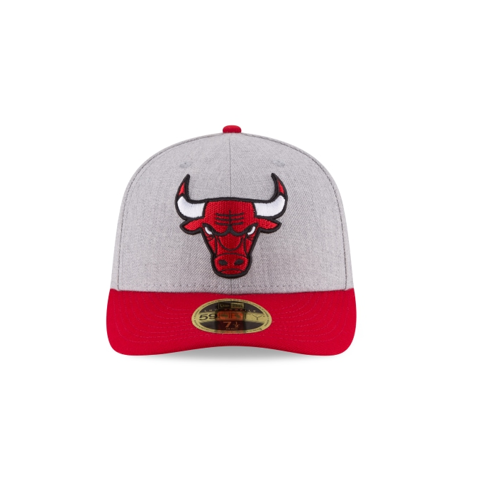 Chicago Bulls 2 Tone Heather Gray And Red Authentic Collection On Field Low Crown Game 59FIFTY Fitted Hat for Men product
