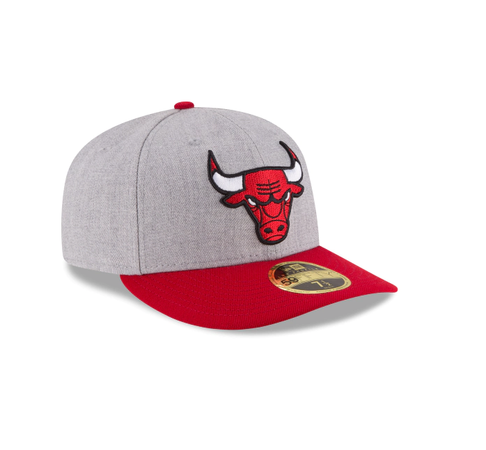 Chicago Bulls 2 Tone Heather Gray And Red Authentic Collection On Field Low Crown Game 59FIFTY Fitted Hat for Men product