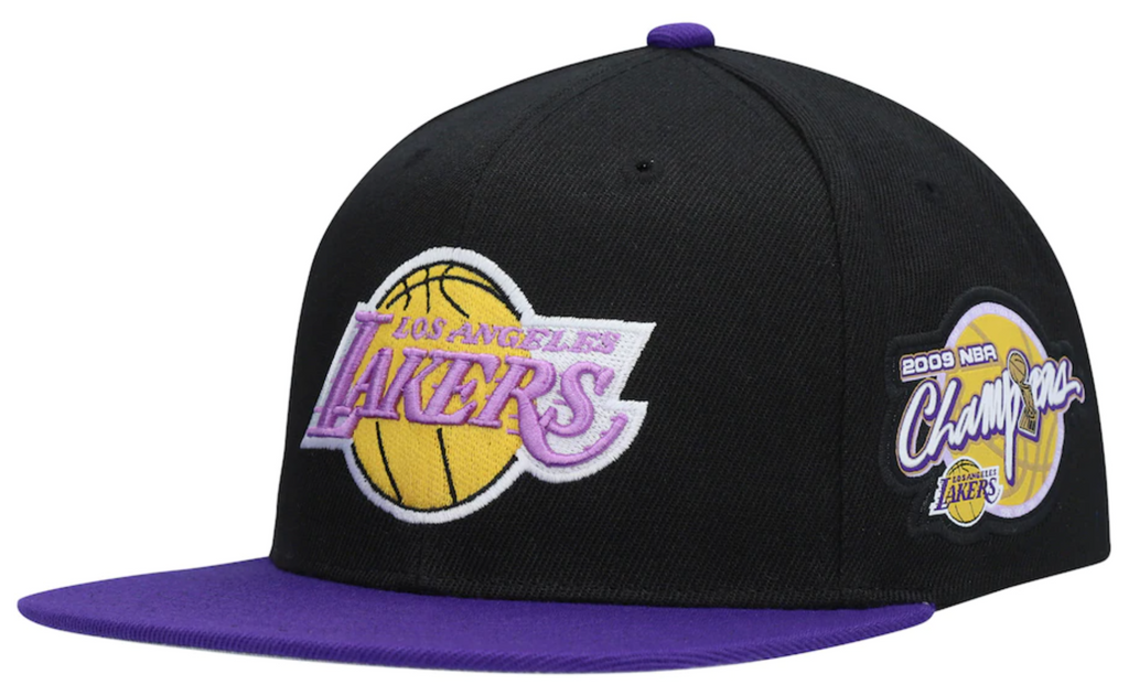 Los Angeles Lakers Mitchell & Ness Black/Purple NBA Patches 2 Tone Snapback Adjustable Hat for Men product image 1, provided