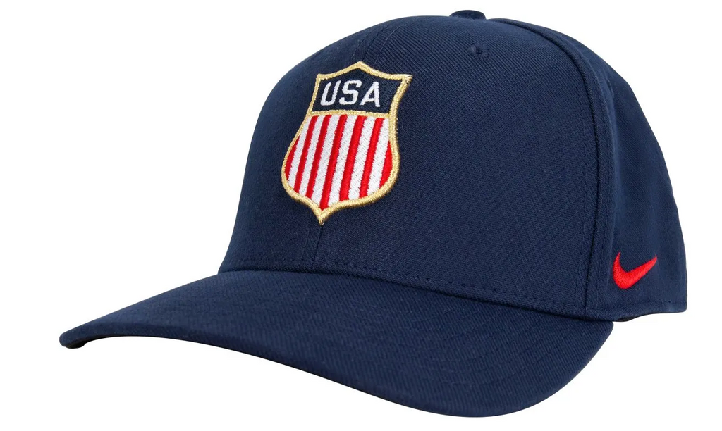 USA Hockey Shield Logo Navy Classic 99 Flex Hat product image 1, provided for visual reference and product detail review