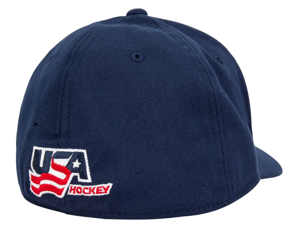 USA Hockey Shield Logo Navy Classic 99 Flex Hat product image 2, provided for visual reference and product detail review