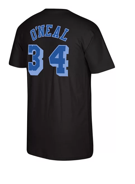 Shaquille O'Neal Los Angeles Lakers Mitchell & Ness Reload 2.0 Name & Number T-Shirt - Black/Blue for Men product image 3,