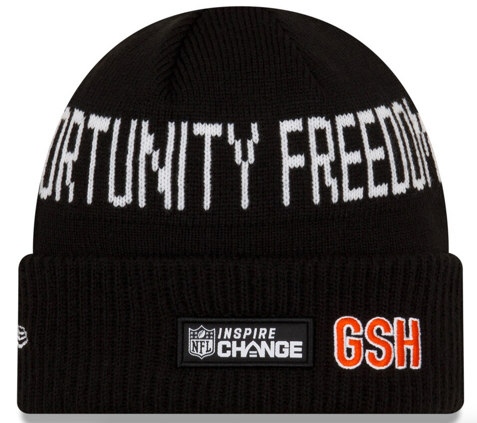 New Era Black Chicago Bears Team Social Justice Cuffed Knit Hat-Bearhead for Men product image 2, provided for visual