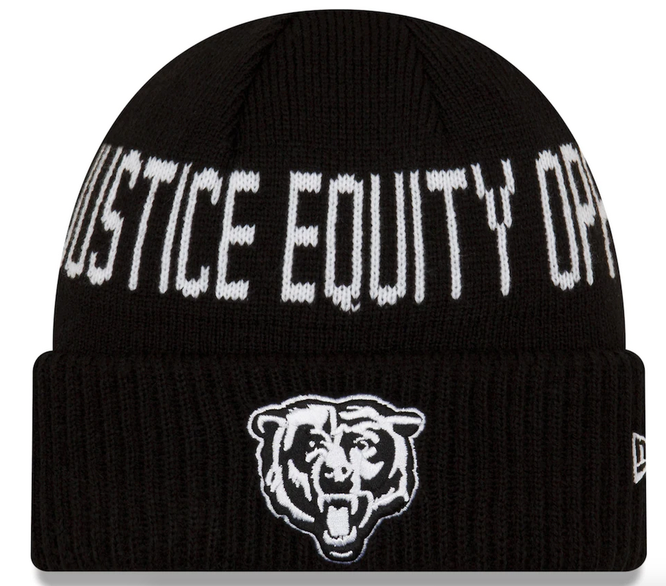 New Era Black Chicago Bears Team Social Justice Cuffed Knit Hat-Bearhead for Men product image 1, provided for visual