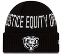 New Era Black Chicago Bears Team Social Justice Cuffed Knit Hat-Bearhead for Men product image 1, provided for visual