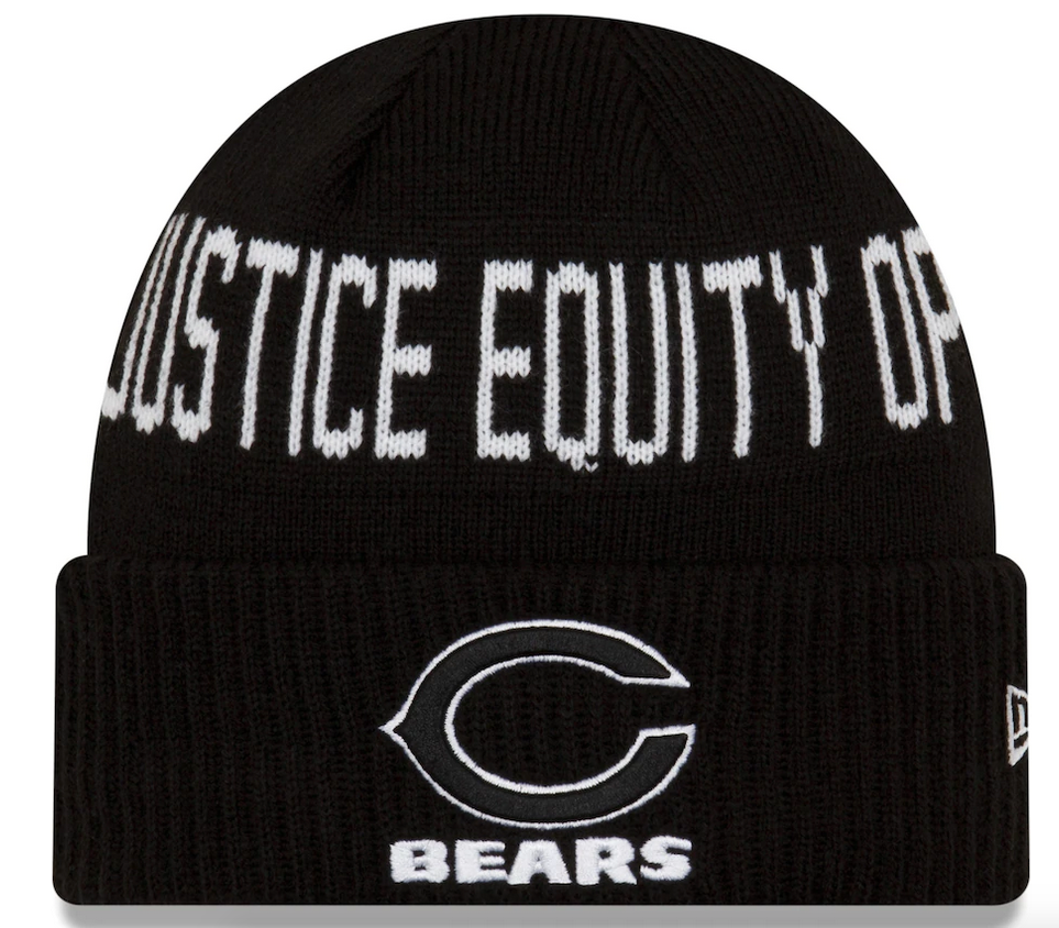 New Era Black Chicago Bears Team Social Justice Cuffed Knit Hat-"C Logo" for Men product image 1, provided for visual
