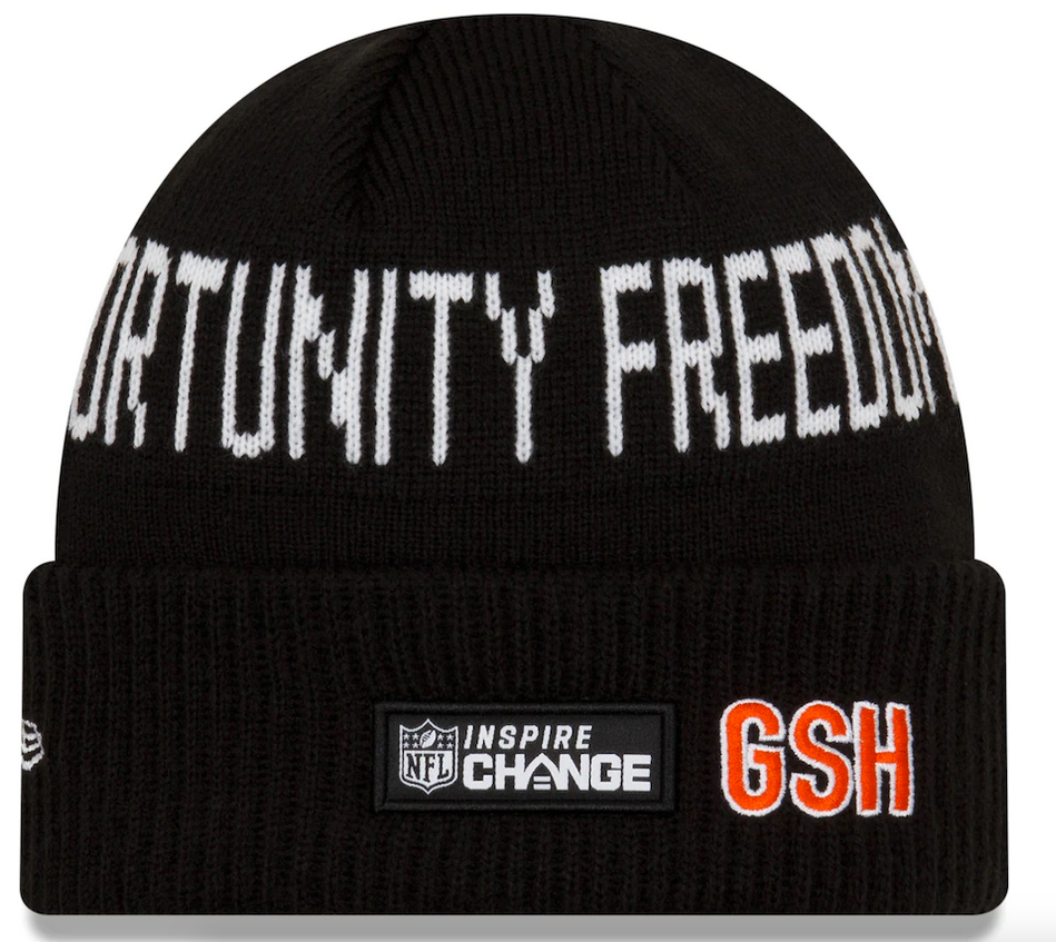New Era Black Chicago Bears Team Social Justice Cuffed Knit Hat-"C Logo" for Men product image 2, provided for visual